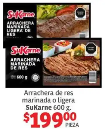 Soriana Híper Sukarne arrachera de res marinada o ligera oferta