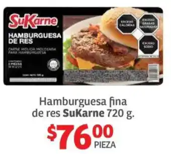 Soriana Híper Sukarne hamburguesa fina de res oferta