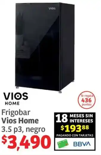 Soriana Híper Vios home frigobar 3.5 p3, negro oferta