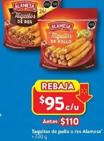 Walmart Alamosa taquitos de pollo o res oferta