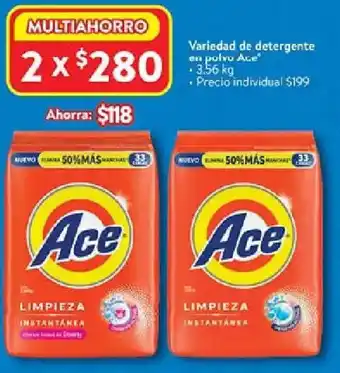 Walmart Ace Variedad de detergente en polvo oferta