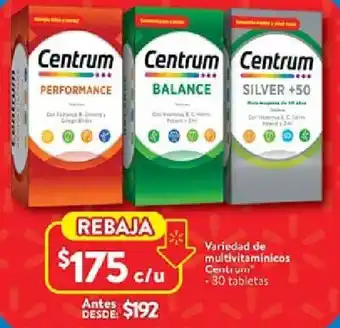 Walmart Centrum variedad de multivitaminicos oferta