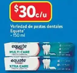 Walmart Equate variedad de pastas dentales oferta