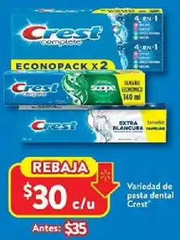 Walmart Crest variedad de pasta dental oferta