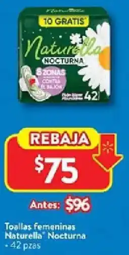 Walmart Nocturna toallas femeninas naturella oferta