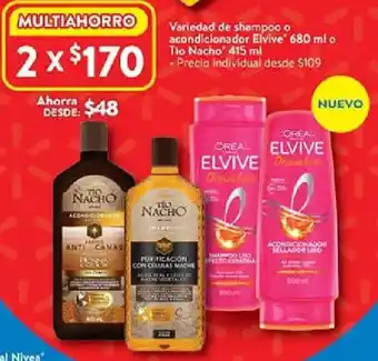 Walmart Elvive variedad de shampoo o acondicionador oferta