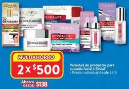 Walmart L'oréal variedad de productos para cuidado facial oferta