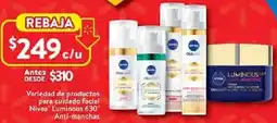 Walmart Nivea luminous variedad de productos para cuidado facial oferta