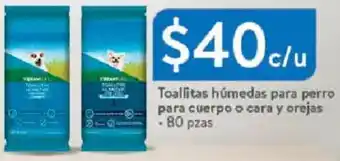 Walmart Toallitas húmedas para perro para cuerpo o cara y orejas oferta