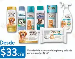 Walmart Grisi variedad de artículos de higiene y cuidado para mascotas oferta