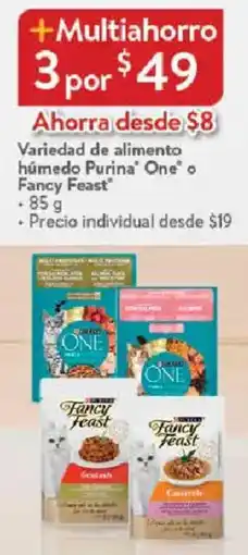 Walmart Purina one o fancy feast variedad de alimento húmedo oferta