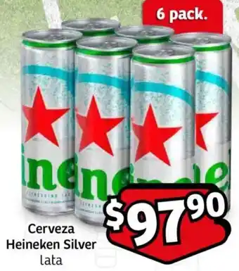 Soriana Mercado Heineken silver cerveza lata oferta