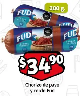 Soriana Mercado Fud chorizo de pavo y cerdo oferta