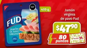 Soriana Mercado Fud jamón virginia de pavo oferta