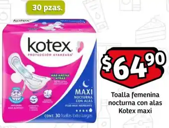 Soriana Mercado Kotex maxi toalla femenina nocturna con alas oferta