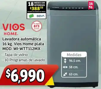 Soriana Mercado Vios home lavadora automática oferta