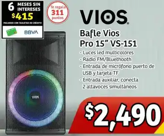 Soriana Mercado Vios bafle bafle pro 15" oferta