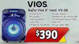 Soriana Mercado Vios bafle vios 8" oferta