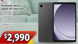 Soriana Mercado Samsung galaxy tablet a9 color gris oferta