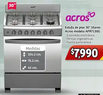 Soriana Mercado Acros medidas estufa de piso 30" oferta