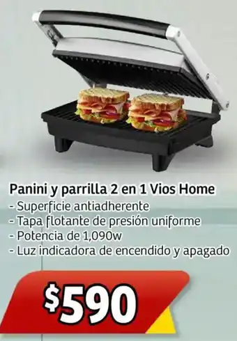 Soriana Mercado Vios home panini y parrilla 2 en 1 oferta