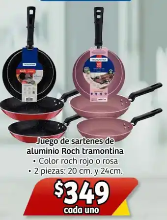 Soriana Mercado Juego de sartenes de aluminio Roch tramontina oferta