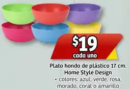 Soriana Mercado Plato hondo de plástico oferta