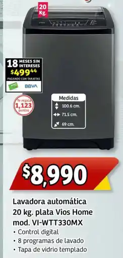 Soriana Mercado Vios home lavadora automática oferta