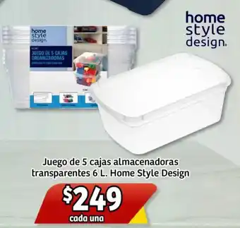 Soriana Mercado Juego de 5 cajas almacenadoras transparentes oferta