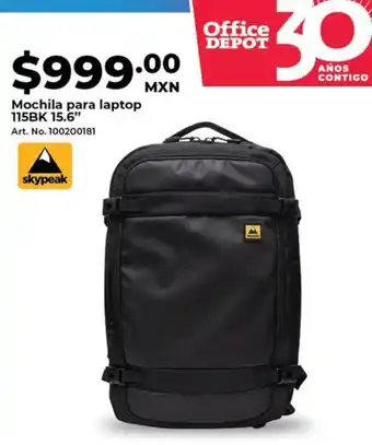 Office Depot Mochila para laptop 115bk 15.6" oferta