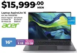 Office Depot Acer laptop aspireLite 16" oferta