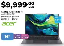 Office Depot Acer laptop aspire lite 16" oferta