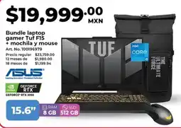 Office Depot Asus bundle laptop gamer tuf f15 15.6" oferta