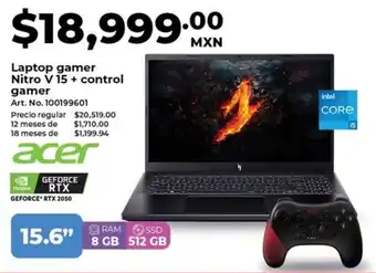 Office Depot Laptop gamer nitro v 15 + control gamer oferta