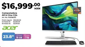 Office Depot Acer computadora all in one C24 oferta