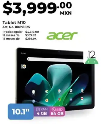 Office Depot Acer tablet m10 oferta