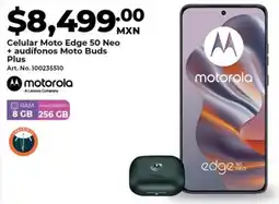 Office Depot Celular moto edge 50 neo + audífonos moto buds plus oferta