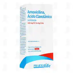 Farmacias Guadalajara Amoxicilina,Ácido Clavulánico 400mg/57.14mg/5ml Suspensión, 70 ml Pharmalife oferta