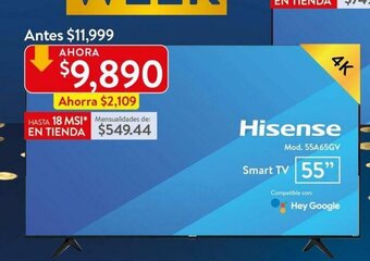 Walmart Hisense - Smart TV 55" oferta
