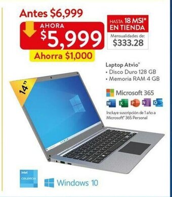 Walmart Laptop Atvio oferta