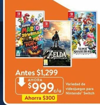 Variedad de Videojuegos para Nintendo Switch