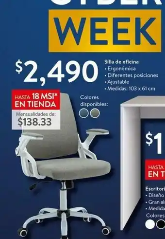Walmart Silla de Oficina oferta