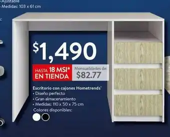 Walmart Escritorio con Cajones Hometrends oferta
