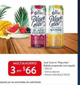 Walmart Jose Cuervo Playa Mar Bebida Preparada con tequila oferta