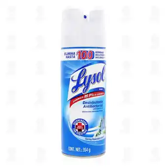 Farmacias Guadalajara Lysol Aerosol Desinfectante Antibacterial para Superficies Spring Waterfall, 354 gr oferta