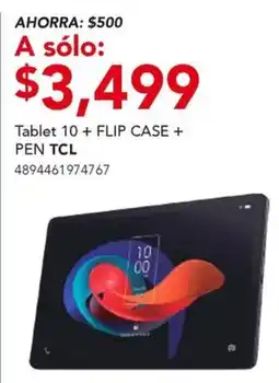 City Club Tcl tablet 10 + flip case + pen oferta