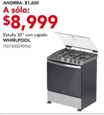 City Club Whirlpool estufa 30" con capelo oferta