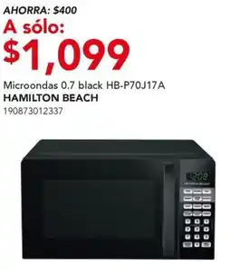 City Club Hamilton beach microondas 0.7 black hb-p70j17a oferta