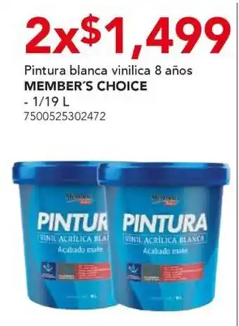 City Club Member's choice pintura blanca vinilica oferta