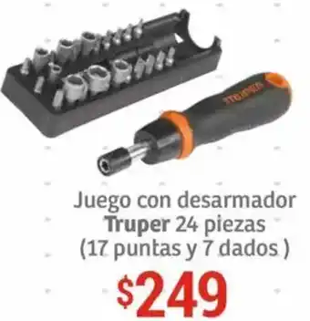 Soriana Híper Truper juego con desarmador oferta